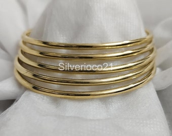 Juego de 5 brazaletes, brazaletes pesados de latón macizo, joyas de brazaletes lisos, brazaletes para mujer, brazaletes lisos, joyas bohemias, oferta de Etsy.