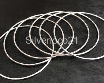 5 ensemble de bracelet, bracelet en argent sterling fait à la main en argent sterling massif 925 bracelets empilables, bracelets en argent sterling, bracelet en argent