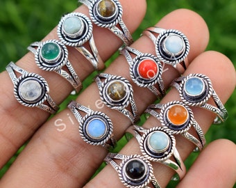 Multi Gemstone Rings Lot, 925 Silver Overlay Rings, Birthstone Rings, Wholesale Jewelry, Natural Rings Lot, Woman's Rings