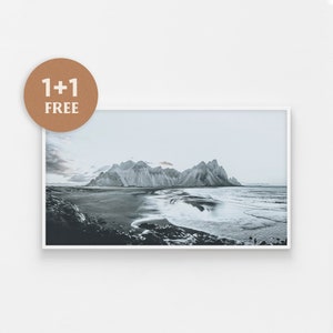 Samsung Frame TV Art, Iceland Digital Art, Moutain Landscape, Snowy Mountain Art, Winter Tv Art, Art for Frame Tv, Glacier Landscape Photo