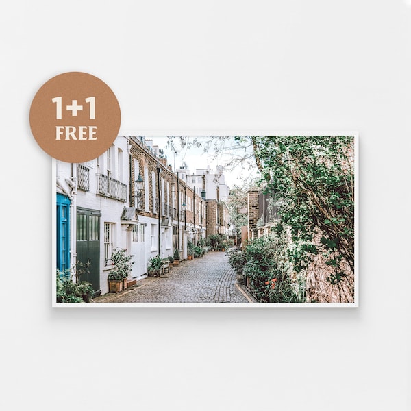 Samsung Frame TV Art, Photo de Londres, Art de la ville urbaine, Photographie de rue, Art de la ville pour Samsung Frame, Brittish Village Street, Angleterre Tv Art