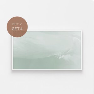 Samsung Frame TV Art, Abstract Coastal Art, Frame Tv Minimalist, Neutral Tones, Modern Tv Art, Green Blue Water Art, Watercolor Digital