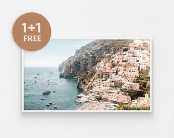 Samsung Frame TV, Amalfi Coast Digital Art, Positano Frame Art, Italy Photo Art, Digital Art for Frame Tv, Beach Art Frame Tv, Boho Art TV