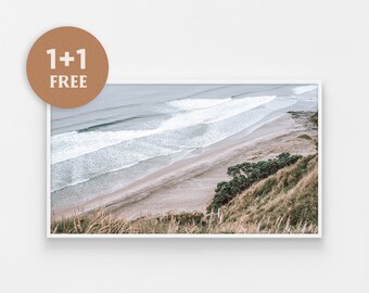 Samsung Frame TV, Coastal Digital Art, Beach Landscape, Digital Art for Frame Tv, Ocean Tv Art, The Frame Beach Prints, Instant Download Art