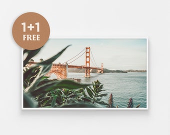 Arte para TV Samsung Frame, Puente de San Francisco, Puente Golden Gate, Arte para TV en California, Arte para TV The Frame, Arte digital para TV, Descarga digital