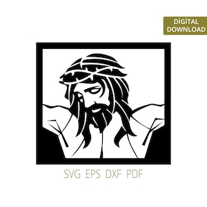 Jesus Christ Face SVG: Christian Laser Cut File (Digital Download)