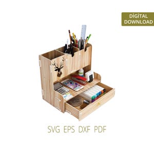 Estojo para Lápis Svg | Organizador para Lápis Svg | Porta-Canetas Laser Cut Svg | Projetos Laser Cut | Arquivos MDF Dxf | Projetos Laser Cut para Crianças