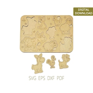 Animals Puzzle Svg | Puzzles Laser Cut | Puzzle Templates | Laser Cut Projects | MDF Dxf Files | Laser Cut Projects For Kids