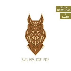 Layered Owl Decor SVG: Laser Cut Files (Digital Download)