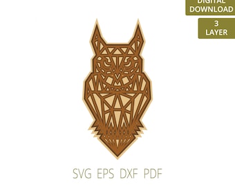 Layered Owl Decor SVG: Laser Cut Files (Digital Download)