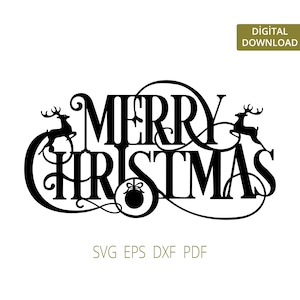 Frohe Weihnacht-Dekor-Svg | Weihnachtssvg | Noel Laser geschnittenes Design | Laser Cut Projekte | MDF Dxf Dateien | Laser Cut Projekte für Kinder