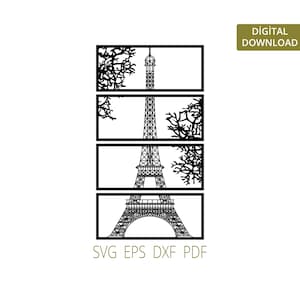 Eiffel Tower  Svg | Paris  Svg | City Building Svg | Laser Cut Projects | Layered Dxf Files | Famous City Eiffel Tower