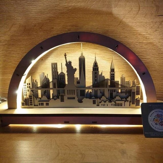 New York Skyline SVG: 5 Layer Laser Cut File (Digital Download)
