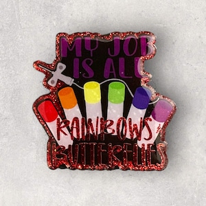 Rainbows & Butterflies Badge Reel