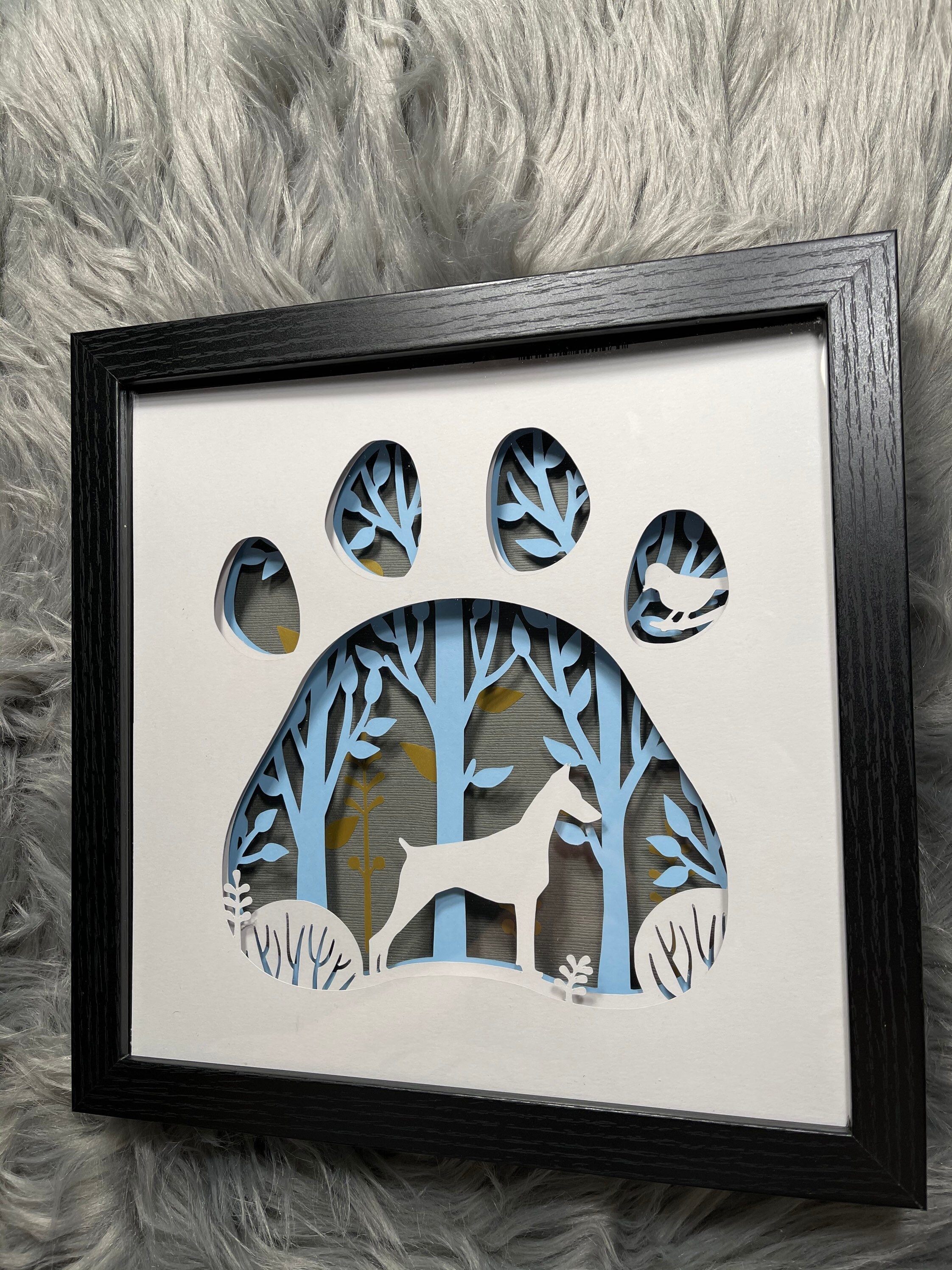 3D Dog Shadow Box Etsy