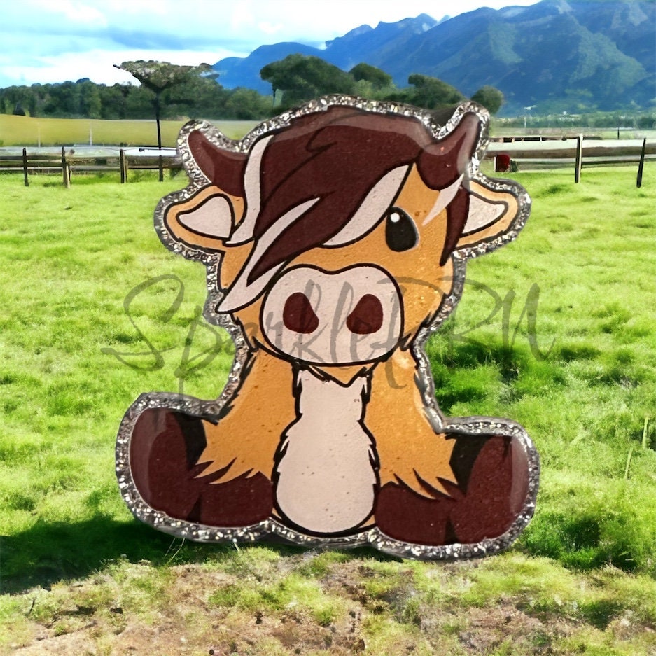 Highland Cow Badge Reels Andbuddy Highland Cow Badge Reel Heifer Badge Holder