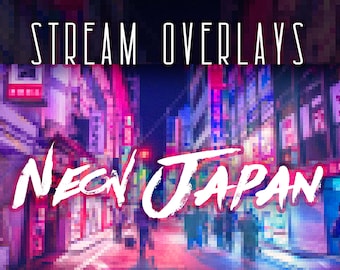 Neon Japan Stream Overlays and Scenes pack for Twitch, Youtube,...