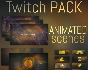 Ethereal Twitch Pack with Animated Scenes, banner, offline screen and buttons!