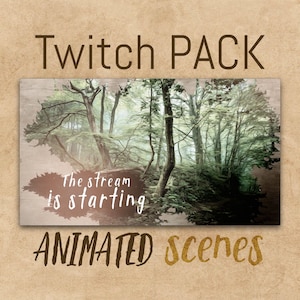 Enchanted Forest Twitch Pack with Animated Scenes, banner, offline screen and buttons!