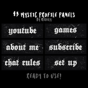 Dark, Mystic, Vintage, Grunge, Marble, Scratch, Gothic Twitch Profile Panels x 43
