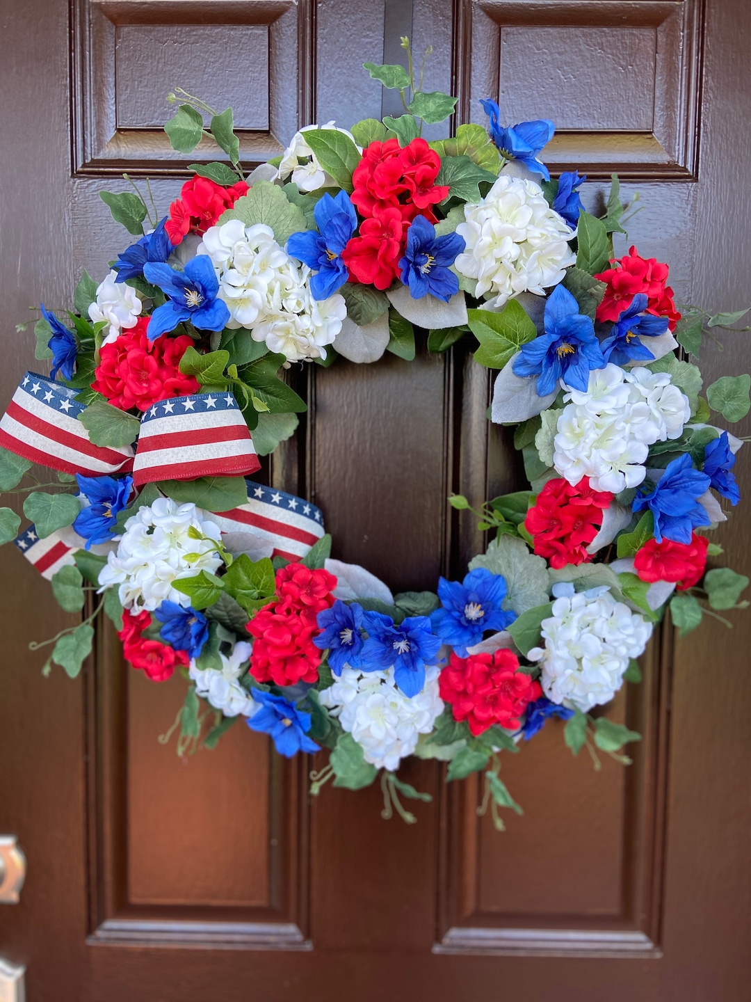 Red White Blue Wreath, Patriotic Wreath, American Flag Wreath, Door ...