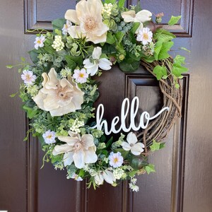 Springtime Nature Wreath, Floral Wreath, Large Grapevine Wreath