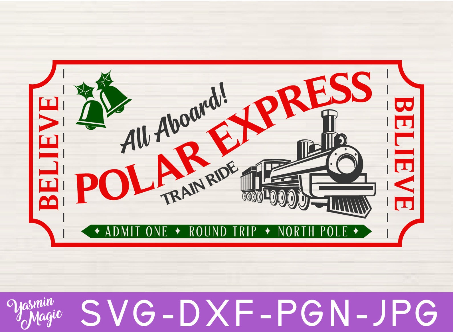 Free Svg Polar Express Ticket Svg Christmas Svg File For Cricut Hot ...