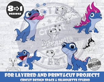 Frozen 2 SVG Bruni Bundle SVG Design Files For Cricut Silhouette Cut Files Layered And PrintAndCut
