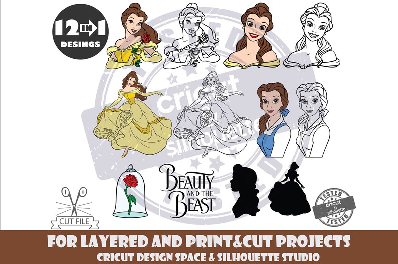 Download Belle Bundle SVG Design Files For Cricut Silhouette Cut ...