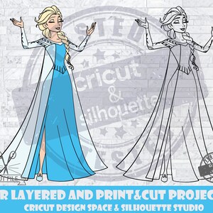 Frozen SVG Elsa SVG Design Files For Cricut Silhouette Cut Files Layered And PrintAndCut