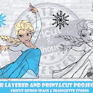 Frozen SVG Elsa SVG Design Files For Cricut Silhouette Cut Files Layered And PrintAndCut