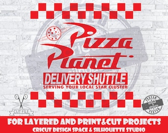Pizza Planet SVG Design Files For Cricut Silhouette Cut Files Layered And PrintAndCut Toy Story Pixar Logo SVG