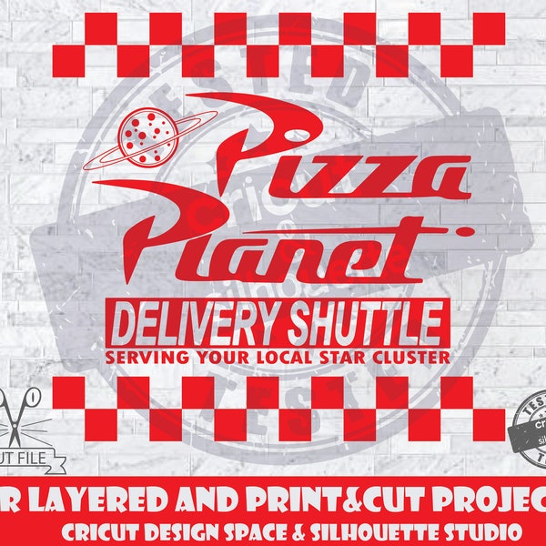 Pizza Planet SVG Design Files For Cricut Silhouette Cut Files Layered And PrintAndCut Toy Story Pixar Logo SVG