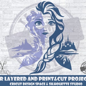 Frozen SVG Elsa SVG Design Files For Cricut Silhouette Cut Files Layered And PrintAndCut Anna SVG Olaf svg Snowman svg Into The Unknown svg