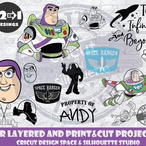 Buzz Lightjahr Bundle SVG Toy Story SVG Design-Dateien für Cricut Silhouette geschnitten Dateien geschichtet und PrintAndCut Woody SVG Pixar svg Paket