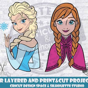 Frozen SVG Sisters SVG Design Files For Cricut Silhouette Cut Files Layered And PrintAndCut Anna svg Elsa svg Frozen svg