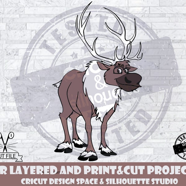 Frozen 2 SVG Sven SVG Reindeer SVG Design Files For Cricut Silhouette Cut Files Layered And PrintAndCut