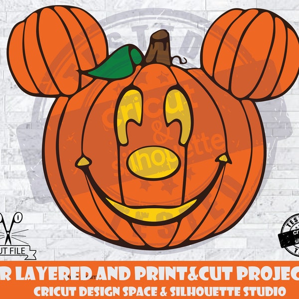 Mickey Pumpkin SVG Design Files For Cricut Silhouette Cut Files Layered And PrintAndCut Mickey SVG Pumpkin SVG Halloween svg