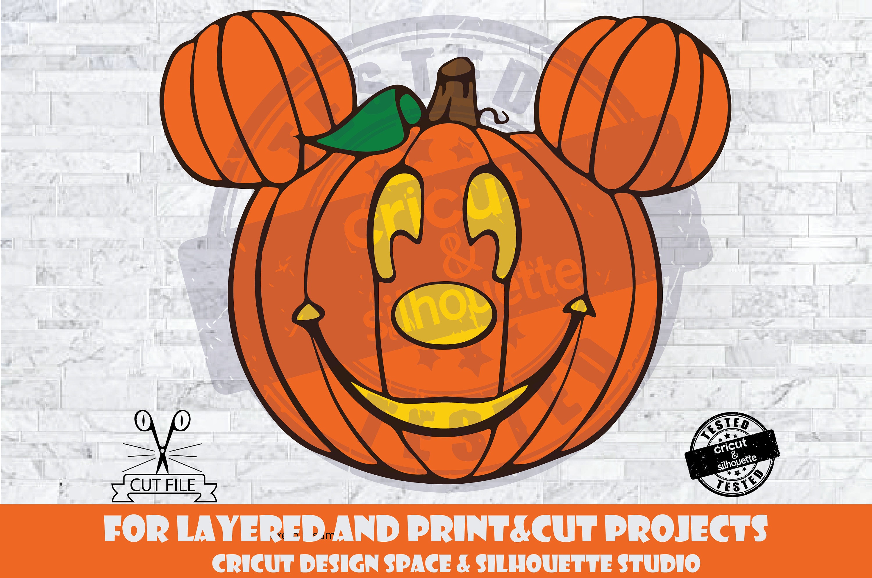 Mickey Pumpkin SVG Design Files For Cricut Silhouette Cut | Etsy