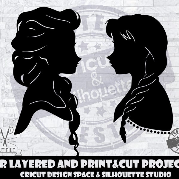 Frozen SVG Sisters SVG Design Files For Cricut Silhouette Cut Files Layered And PrintAndCut Anna svg Elsa svg Frozen svg