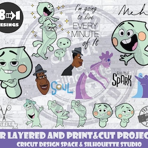 Pacote Soul SVG 22 SVG Joe Gardner SVG Design Files para Cricut Silhouette Cut Files em camadas e PrintAndCut jerry terry Pixar svg Package