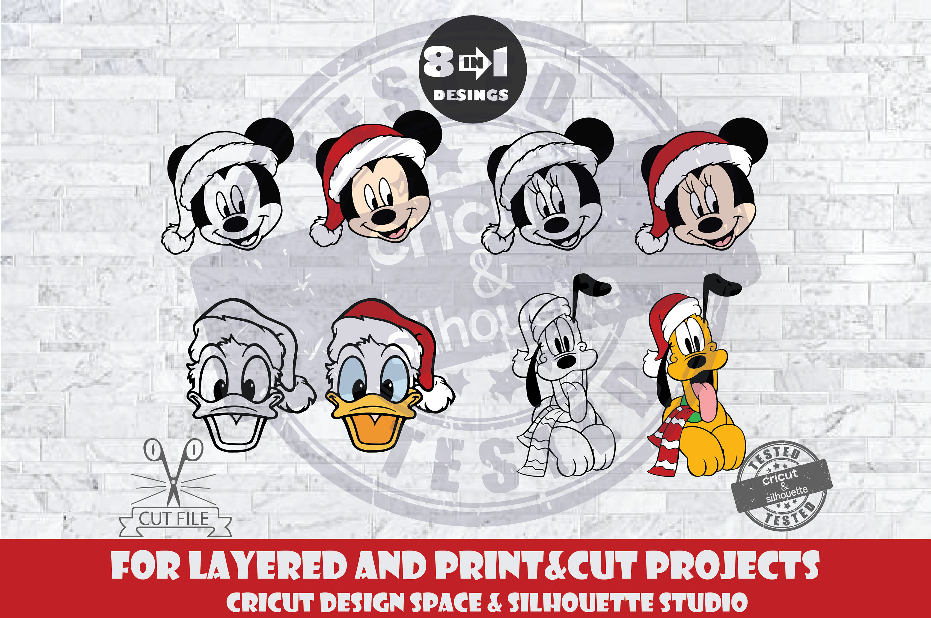 Christmas Mickey Mouse and Friends SVG Design Files for Cricut - Etsy