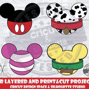 Mistery Mickey Pin Icon Pluto Cheshire Dalmatische SVG Design Files Voor Cricut Silhouet Cut Files Layered and PrintAndCut Mickey SVG