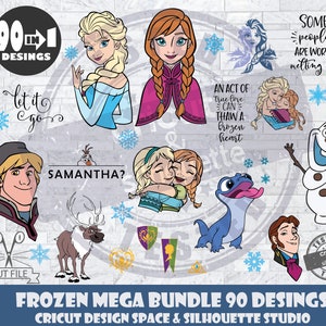 Frozen Mega Bundle SVG Design Files For Cricut Silhouette Cut Files Layered And PrintAndCut Anna svg Elsa svg Frozen Package svg Olaf svg
