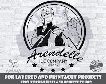 Frozen SVG Elsa SVG Arendelle Ice Company Kristof SVG Design Files For Cricut Silhouette Cut Files Layered And PrintAndCut