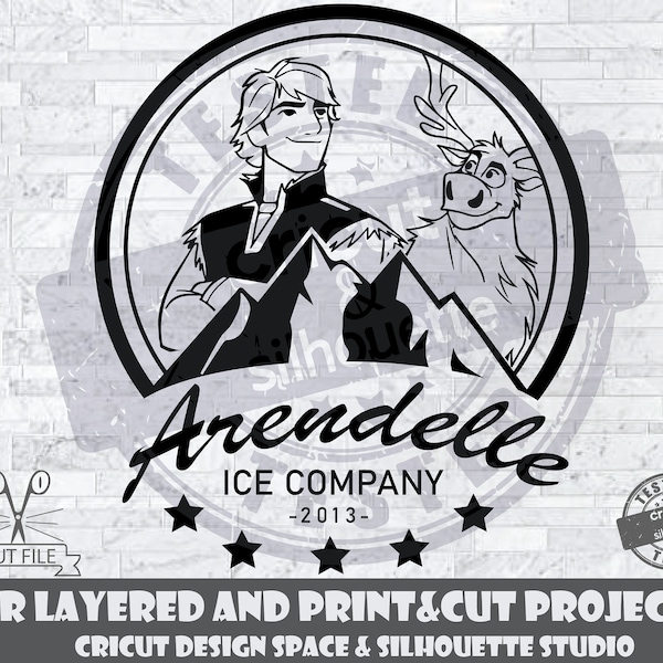 Frozen SVG Elsa SVG Arendelle Ice Company Kristof SVG Design Files For Cricut Silhouette Cut Files Layered And PrintAndCut
