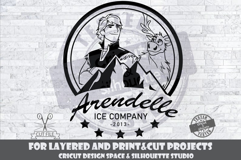 Congelé SVG Elsa SVG Arendelle Ice Company Kristof SVG Design Files For Cricut Silhouette Cut Files Laxed And PrintAndCut image 1