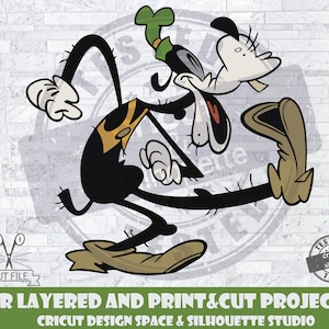 Goofy SVG Design Files Voor Cricut Silhouet Gesneden Bestanden Gelaagd En PrintAndCut Mickey SVG Een Mickey Mouse Cartoon SVG