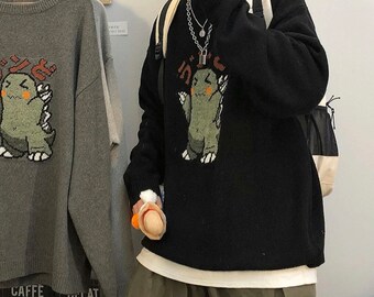 Japan Streetwear Monster Cartoon Harajuku Sweater Aesthetic