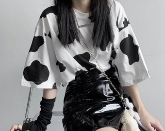 Y2K Harajuku Cow Print Aesthetic T-Shirt